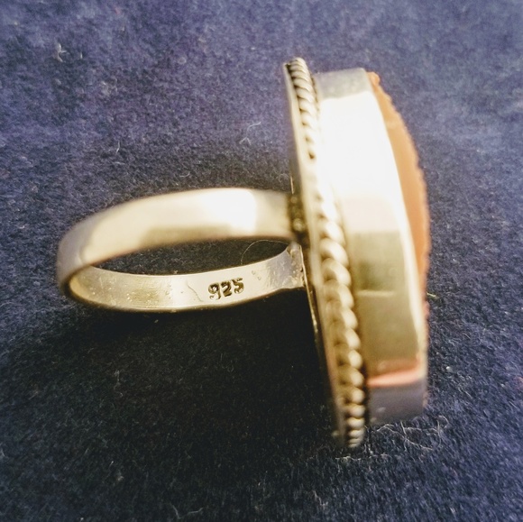 Arora borialis drutzy and sterling silver ring - Picture 4 of 6